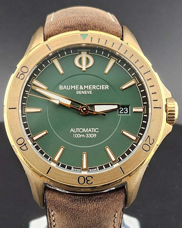 Baume & Mercier Clifton Club 42MM Green Dial Leather Strap (M0A10503)