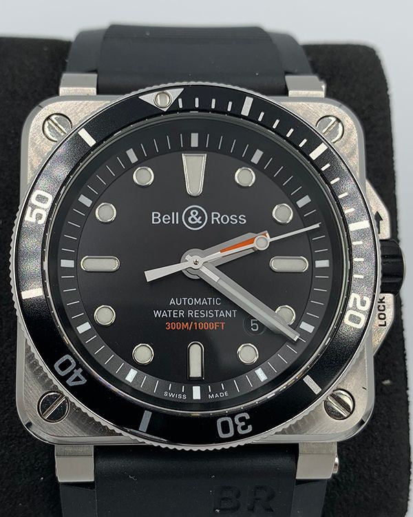 No Reserve - Bell & Ross BR 03-92 Diver 42MM Black Dial Rubber Strap (BR0392-D-BL-ST/SRB)