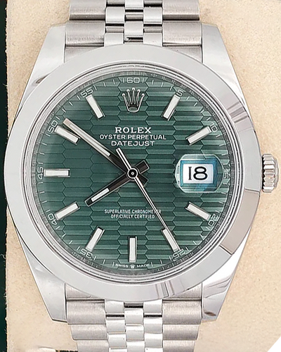 2023 Rolex Datejust 41MM Green "Fluted Motif" Dial Jubilee Bracelet (126300)