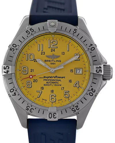 Breitling Superocean 41MM Yellow Dial Rubber Strap (A17345)