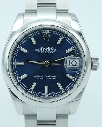 2019 Rolex Datejust 31MM Blue Dial Oyster Bracelet (178240)