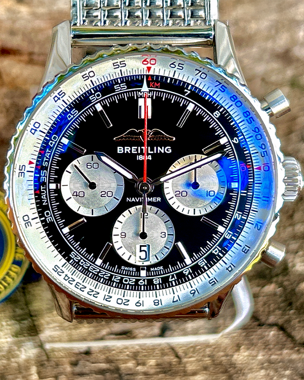 Breitling Navitimer 1 B01 Chronograph 43MM Black Dial Steel Bracelet (AB0138211B1P1)