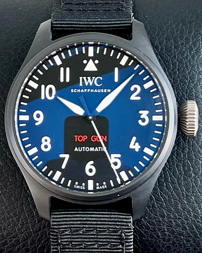 IWC Schaffhausen Pilot "Top Gun" 43.8MM Black Dial Textile Strap (IW329801)