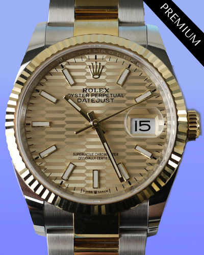 No Reserve - 2022 Rolex Datejust 36MM Champagne Dial Two-Tone Oyster Bracelet (126233)