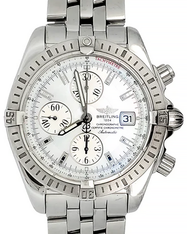 Breitling Chronomat Evolution 44MM White Dial Steel Bracelet (A13356)