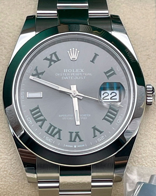 (SR: end Friday 10PM EST) Rolex Datejust II "Wimbledon" 41MM Slate Dial Oyster Bracelet (126300)