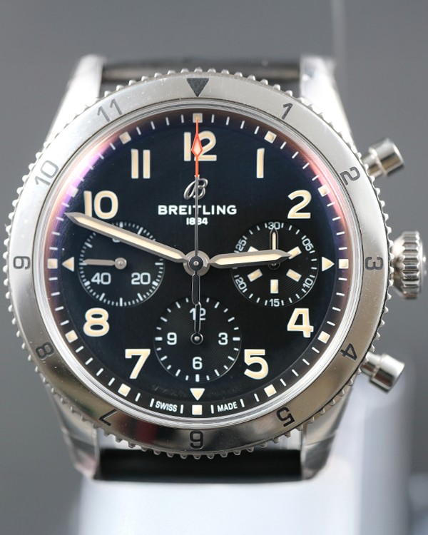 Breitling Classic Avi Chronograph P-51 Mustang 42MM Black Dial Rubber Strap (A23380)