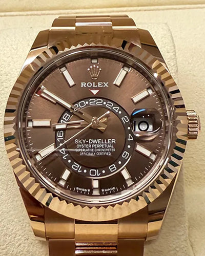 2024 Rolex Sky-Dweller 42MM Brown Dial Rose Gold Oyster Bracelet (336935)