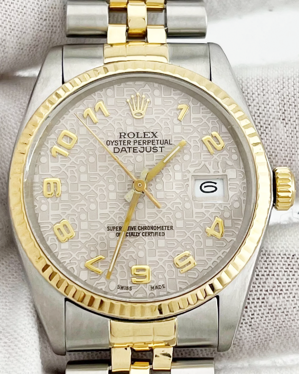 1984 (8.4 Mill. Serial) Rolex Datejust 36MM Silver "Jubilee" Dial Two-Tone Jubilee Bracelet (16013)