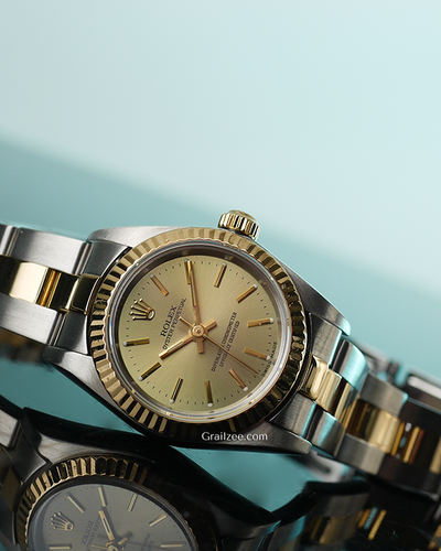 Rolex Oyster Perpetual 24MM Champagne Dial Two-Tone Oyster Bracelet (76193)