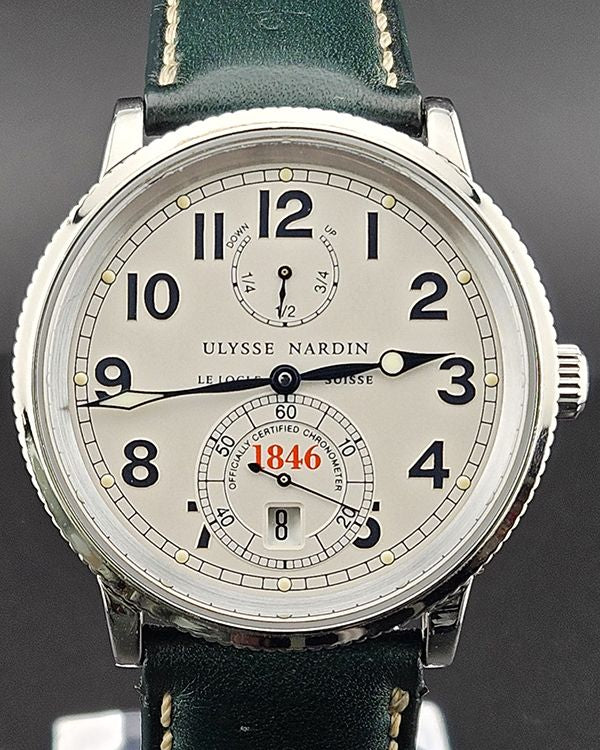 2000 Ulysse Nardin Marine Chronometer 38MM Silver Dial Leather Strap (263-22)