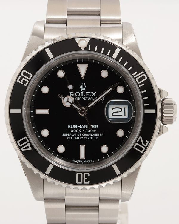 Rolex Submariner Date 40MM Black Dial Oyster Bracelet (16610)