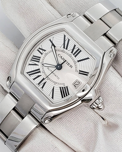 Cartier Roadster De Cartier 37MM Silver Dial Steel Bracelet (W62025V3)