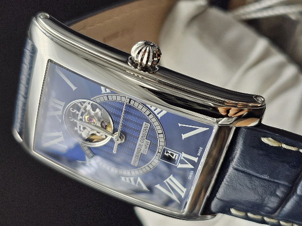 No Reserve - Frederique Constant Classics Carree 47MM Blue Dial Leather Strap (FC-315DNS4C26)