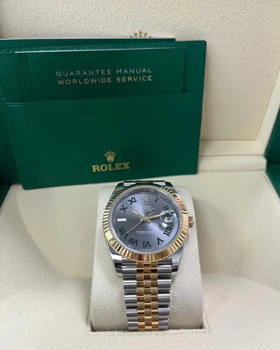 Rolex Datejust "Wimbledon" 41MM Slate Dial Two-Tone Jubilee Bracelet (126333)