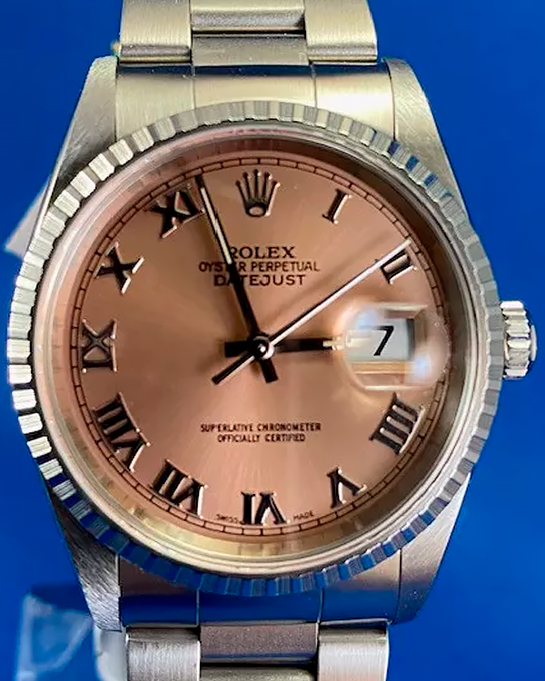 Rare 1999 A (Serial) Rolex Datejust 36MM Salmon Dial Oyster Bracelet (16220)