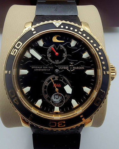 2014 Ulysse Nardin Marine "Black Surf" L.E. 42.7MM Black Dial Rubber Strap (266-37)