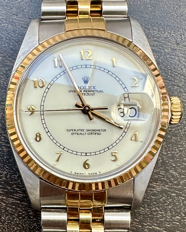 Rolex Datejust 36MM White Dial Two-Tone Jubilee Bracelet (16013)