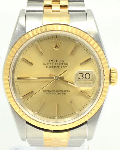 Rolex Datejust 36MM Champagne Dial Two-Tone Jubilee Bracelet (16233)