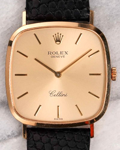 Rolex Cellini 30MM Champagne Dial Leather Strap (4114)