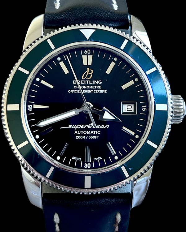 No Reserve - 2011 Breitling Superocean Heritage 42MM Black Dial Leather Strap (A1732136/BA61)