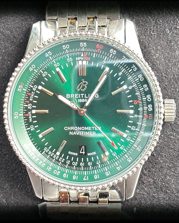 Breitling Navitimer 41MM Green Dial Steel Bracelet (A17326361L1A1)