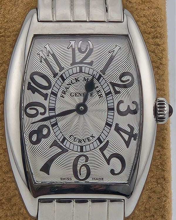 Franck Muller Cintrée Curvex 35mm Quartz Silver Dial Steel Bracelet (1752 QZ REL)