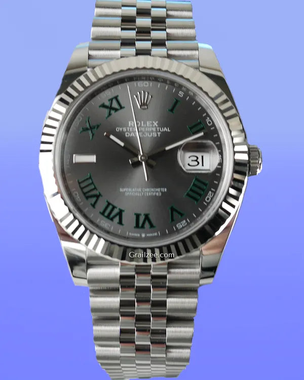 Rolex Datejust "Wimbledon" 41MM Slate Dial Jubilee Bracelet (126334)