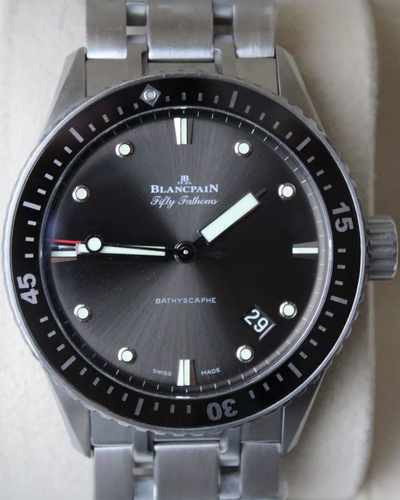 2021 Blancpain Fifty Fathoms Bathyscaphe 43MM Grey Dial Steel Bracelet (5000-1110-70B)