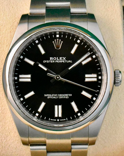 No Reserve - 2022 Rolex Oyster Perpetual 41MM Black Dial Oyster Bracelet (124300)