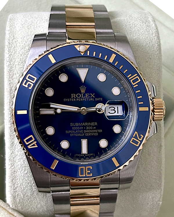 No Reserve - 2018 Rolex Submariner Date "Bluesy" 40MM Blue Dial Two-Tone Oyster Bracelet (116613LB)