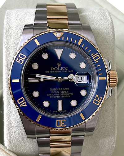 No Reserve - 2018 Rolex Submariner Date "Bluesy" 40MM Blue Dial Two-Tone Oyster Bracelet (116613LB)