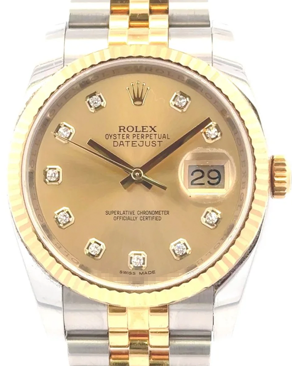 2014 Rolex Datejust 36MM Champagne Dial Two-Tone Jubilee Bracelet (116233)