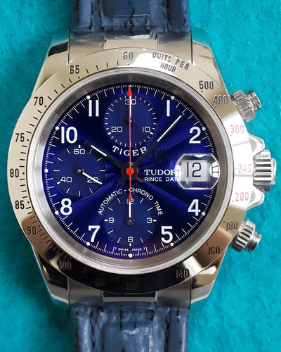 Tudor Prince Date "Tiger" 39MM Blue Dial Leather Strap (79280P)