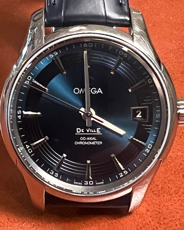 Omega De Ville Hour Vision 41MM Blue Dial Leather Strap (431.33.41.21.03.001)