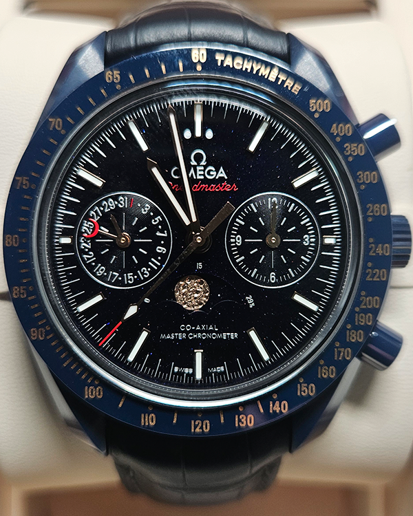 2023 Omega Speedmaster Moonphase "Blue Side Of The Moon" 44.25MM Blue Aventurine Dial Leather Strap (304.93.44.52.03.002)