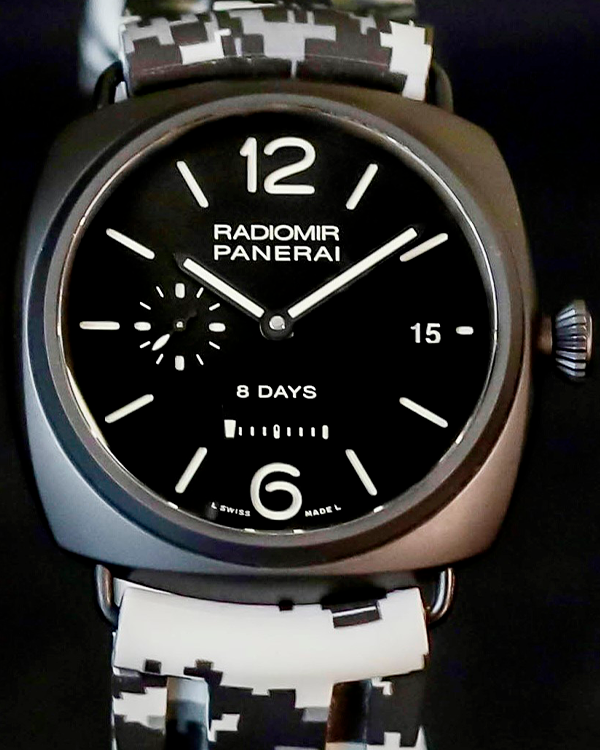 Panerai Radiomir 8 Days 45MM Black Dial Rubber Strap (PAM00384)