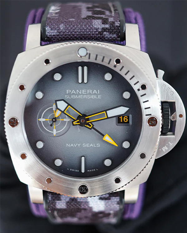 2023 Panerai Submersible GMT Navy Seals Limited Edition 44MM Grey Dial Textile/Rubber Strap (PAM01323)