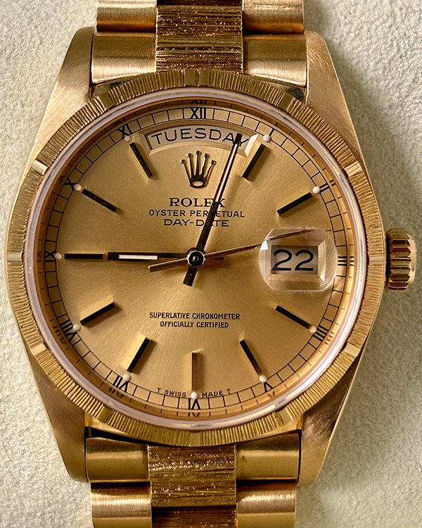 Rolex Day-Date 36MM Champagne Dial Yellow Gold President Bracelet (18078)