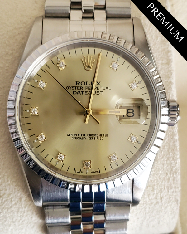 Rolex Datejust 36MM Aftermarket Champagne Dial Jubilee Bracelet (16220)