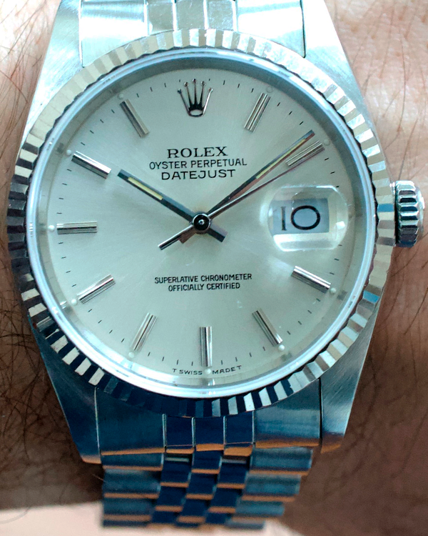 1989 (L-Serial) Rolex Datejust Vintage 36MM Silver Dial Jubilee Bracelet (16234)