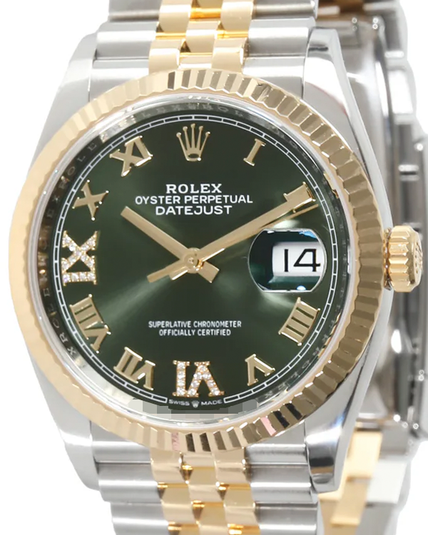 2020 Rolex Datejust 36MM Olive Green Dial Two-Tone Jubilee Bracelet (126233)