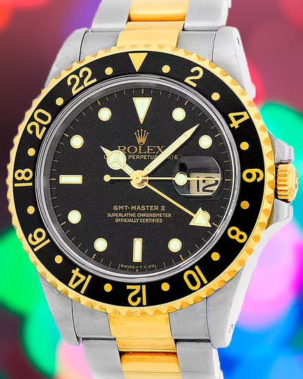 Rolex GMT-Master II 40MM Black Dial Two-Tone Oyster Bracelet (16713)