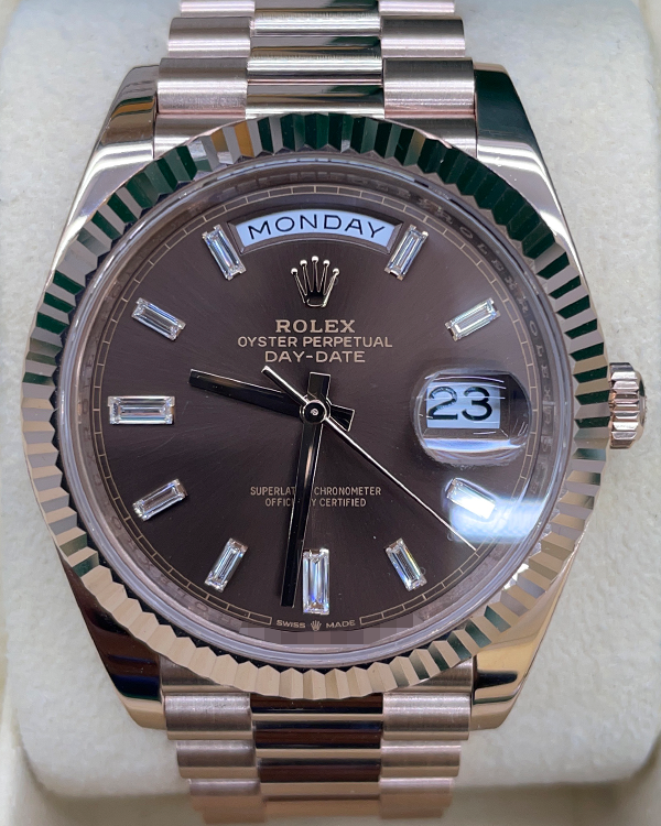 Rolex Day-Date 40MM Chocolate Dial Everose President Bracelet (228235)