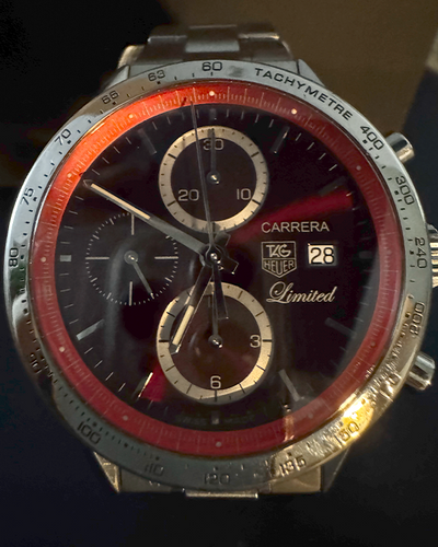 Tag Heuer Carrera Chronograph L.E. 41MM Red Dial Steel Bracelet (CV201D.BA0786)