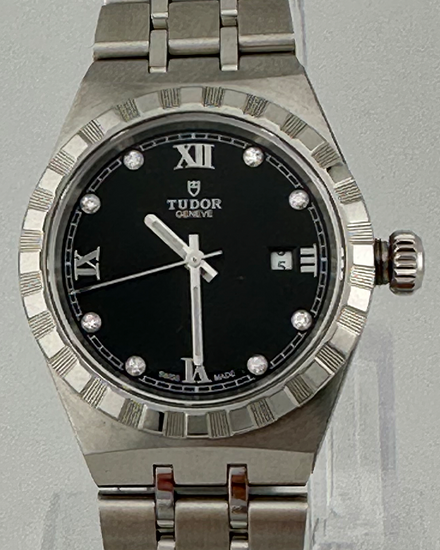 2023 Tudor Royal Ladies 28MM Black Dial Steel Bracelet (28300)