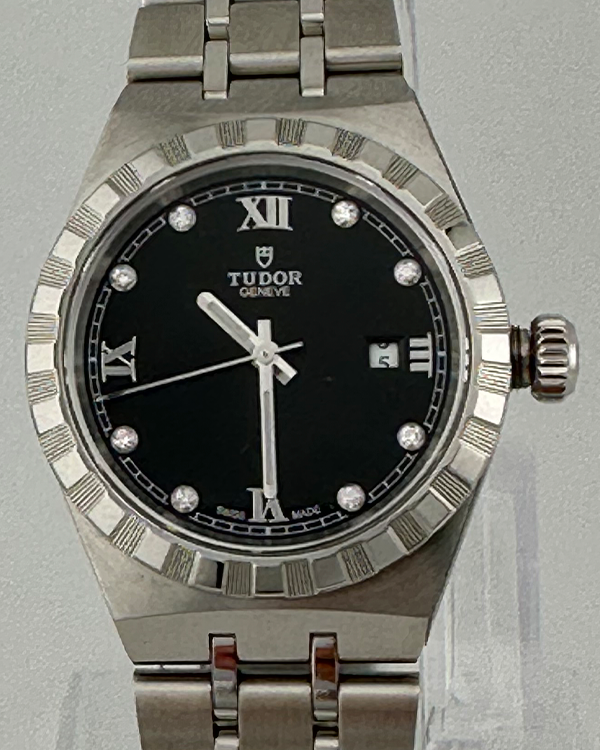 2023 Tudor Royal Ladies 28MM Black Dial Steel Bracelet (28300)