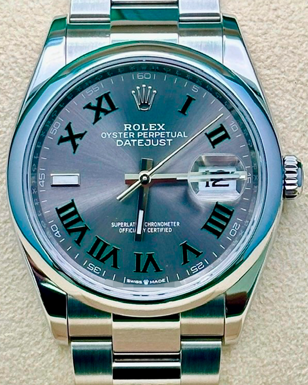 2023 Rolex Datejust "Wimbledon" 36MM Slate Dial Oyster Bracelet (126200)