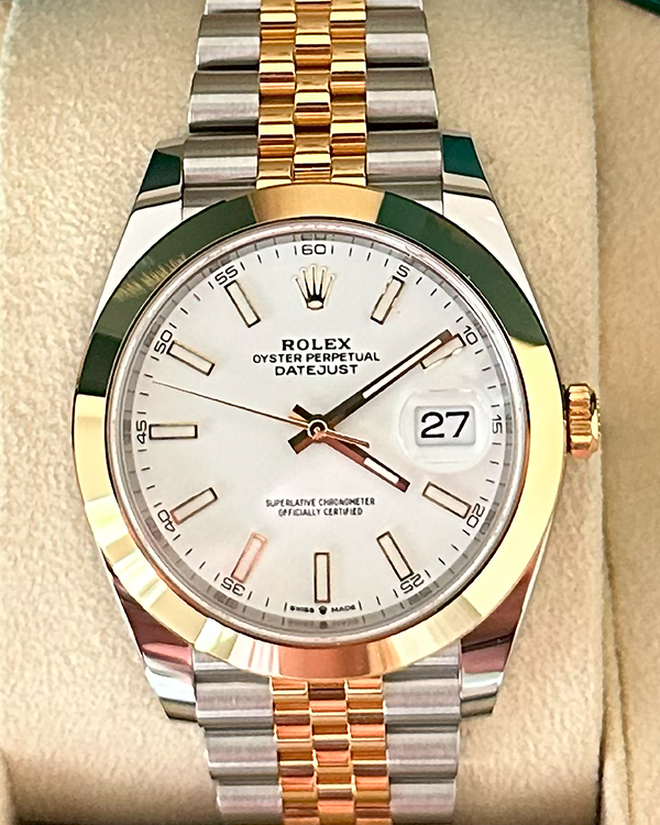 2022 Rolex Datejust 41 Jubilee Oystersteel and Yellow Gold White Dial (126303)