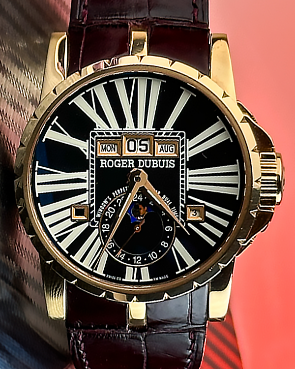 Roger Dubuis Excalibur Perpetual Calendar Limited Edition 46MM Black DIal Leather Strap (EX45 14290)